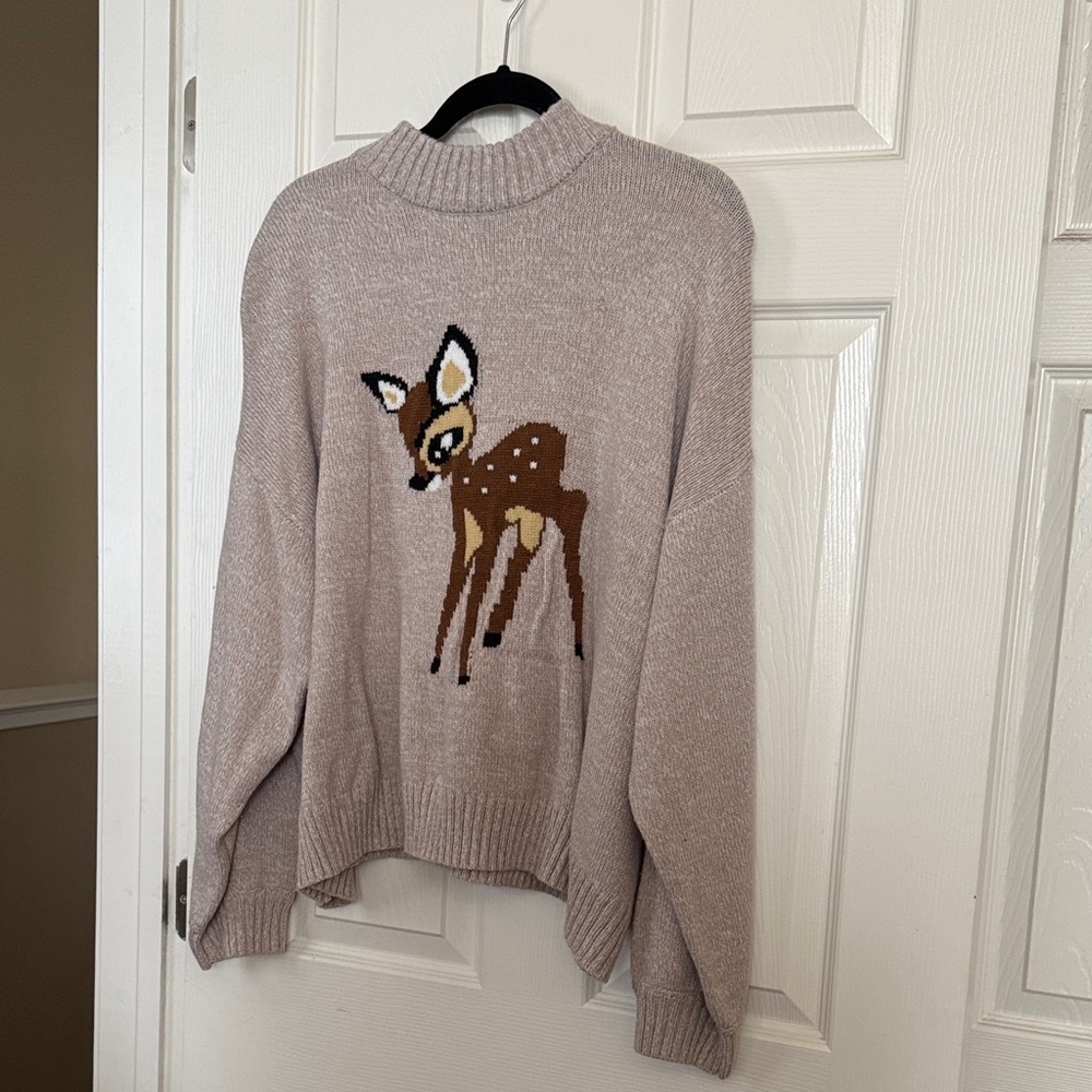 Disney Beige Sweater with Bambi Motif 1X